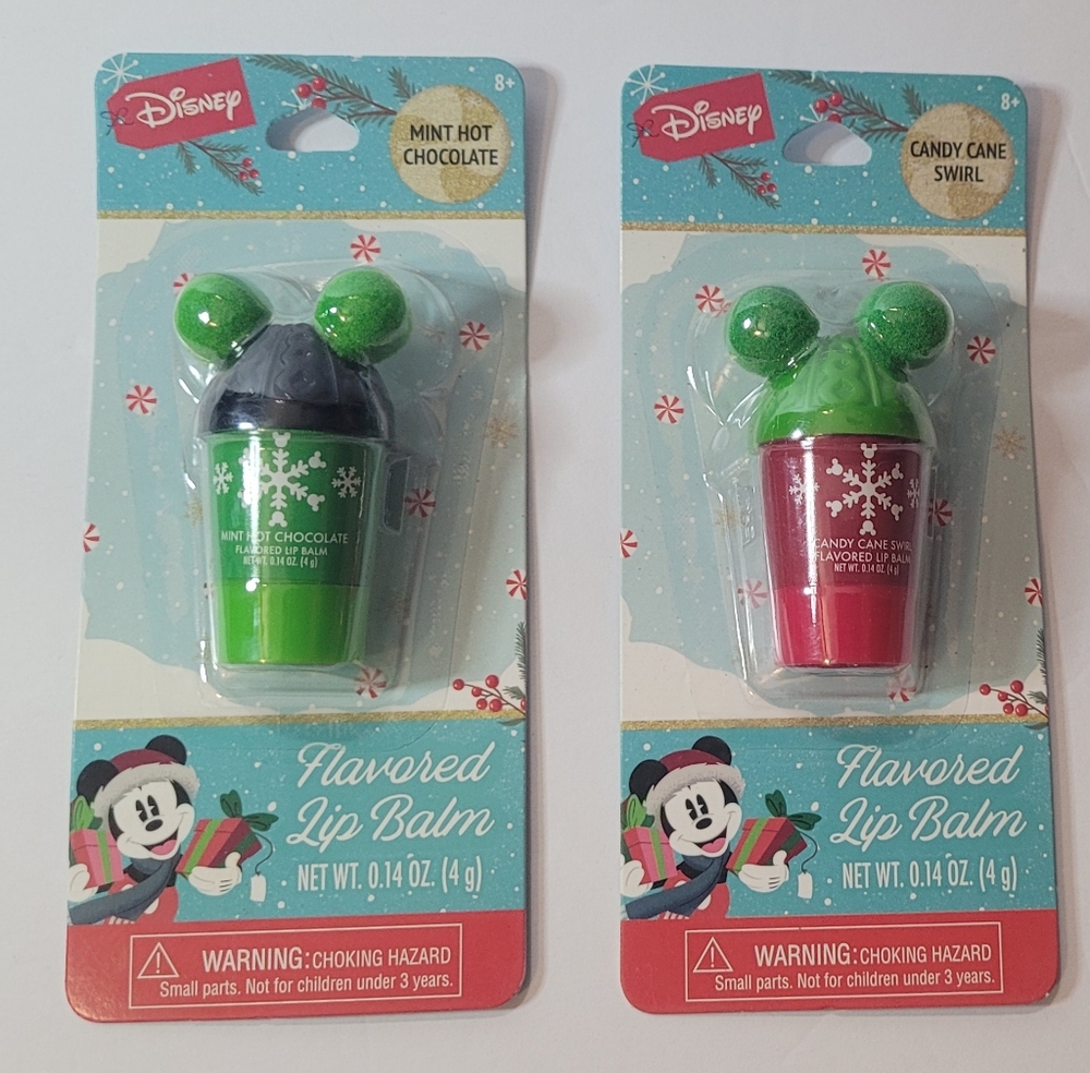 Set Of 2 Disney Holiday Lip Balm— Green & Red